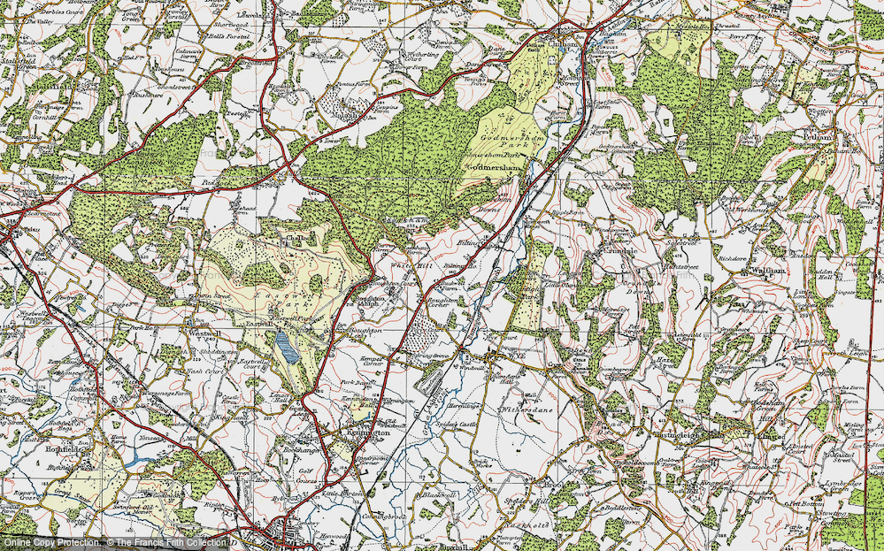 Old Map of Boughton Corner, 1921 in 1921