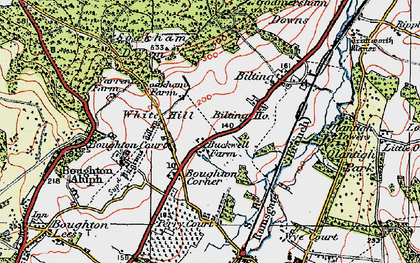 Old map of Boughton Corner in 1921