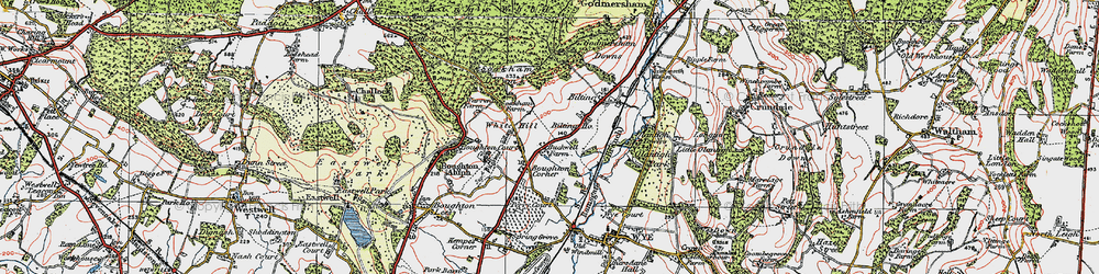 Old map of Boughton Corner in 1921