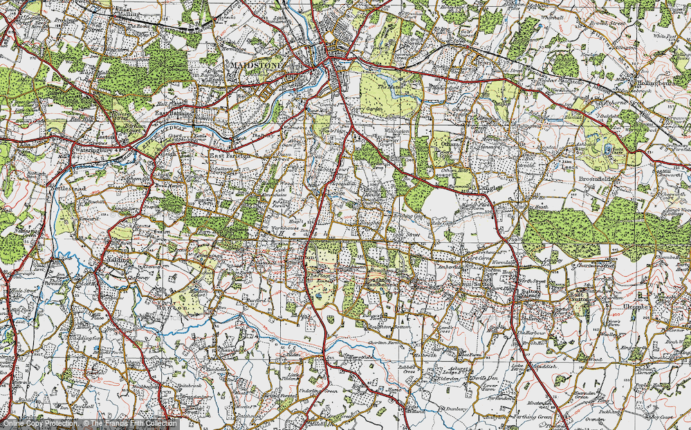 Old Map of Boughton Green, 1921 in 1921