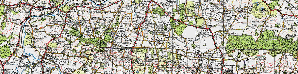 Old map of Boughton Green in 1921