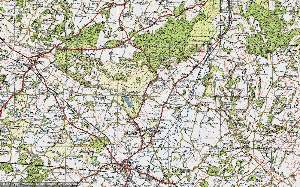 Old Map of Boughton Lees, 1921 in 1921