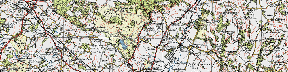 Old map of Boughton Lees in 1921