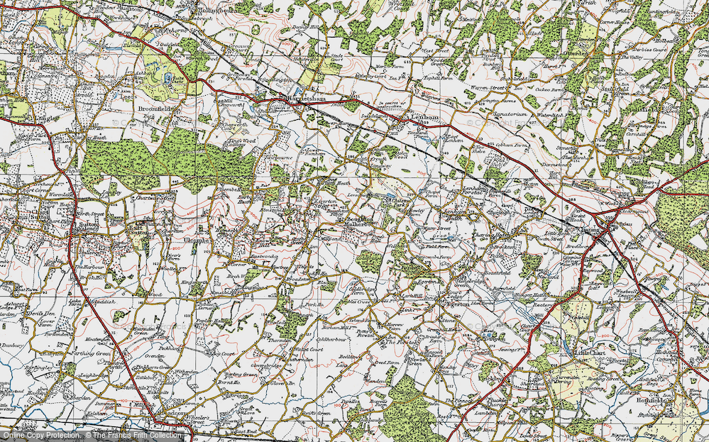 Old Map of Boughton Malherbe, 1921 in 1921
