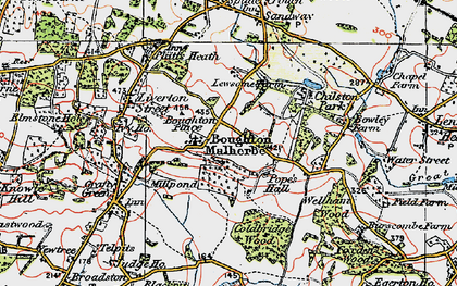 Old map of Boughton Malherbe in 1921