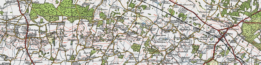 Old map of Boughton Malherbe in 1921