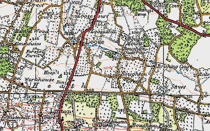Old map of Boughton Monchelsea in 1921