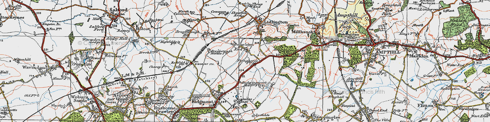 Old map of Bougton End in 1919