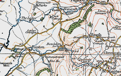 Old map of Bouldon in 1921