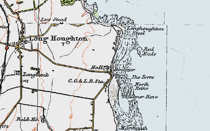 Old map of Boulmer Haven in 1926