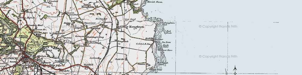 Old map of Boulmer Steel in 1926