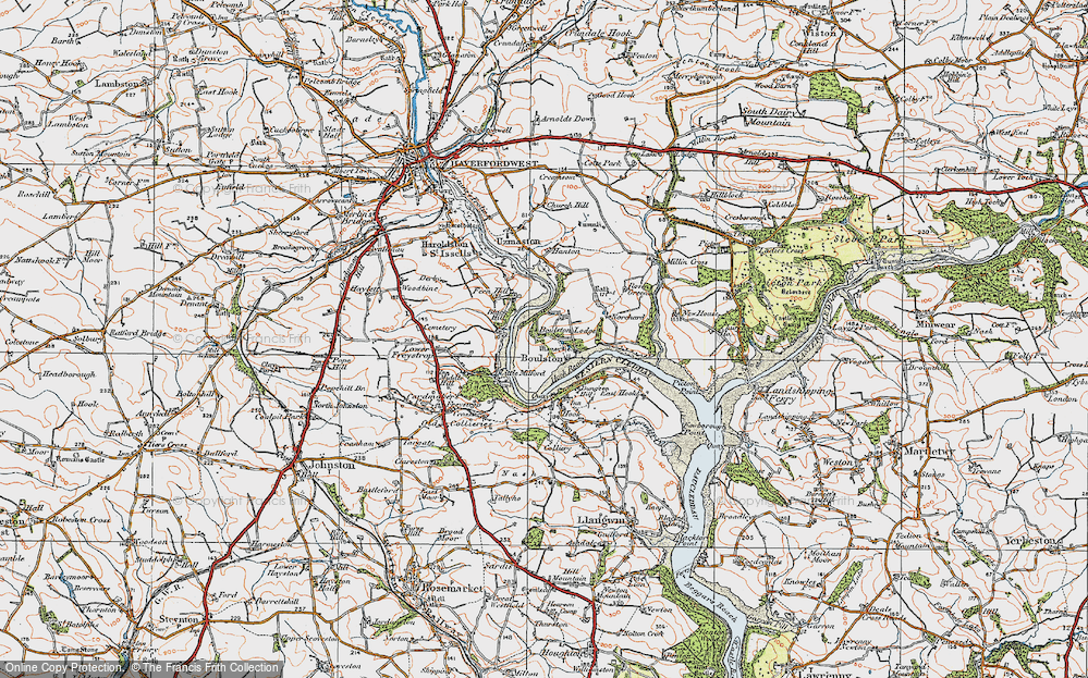 Old Map of Boulston, 1922 in 1922