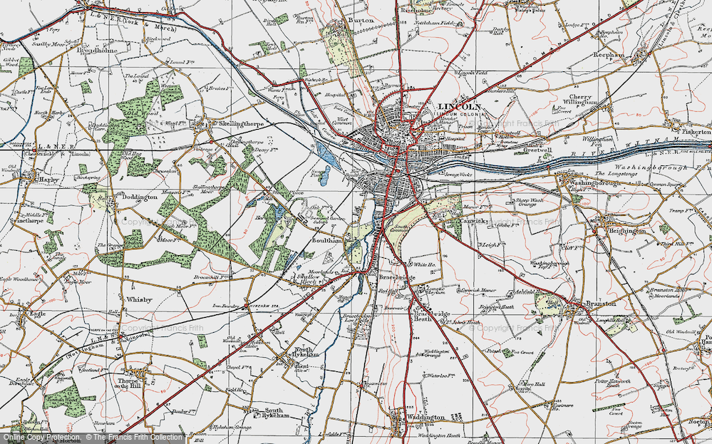 Old Map of Boultham, 1923 in 1923