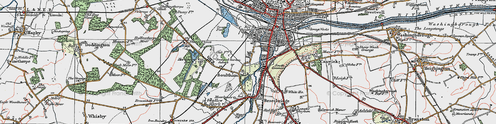 Old map of Boultham in 1923