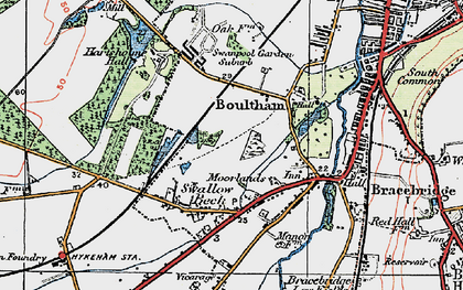 Old map of Boultham Moor in 1923