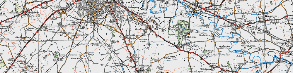 Old map of Boulton in 1921