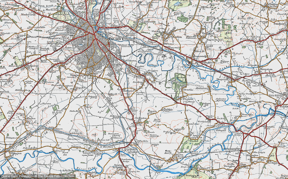 Old Map of Boulton Moor, 1921 in 1921