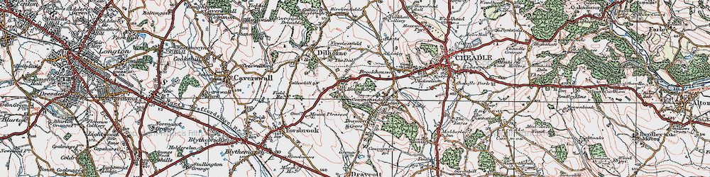 Old map of Boundary in 1921