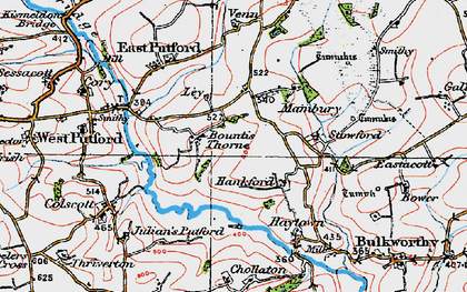 Old map of Bountis Thorne in 1919