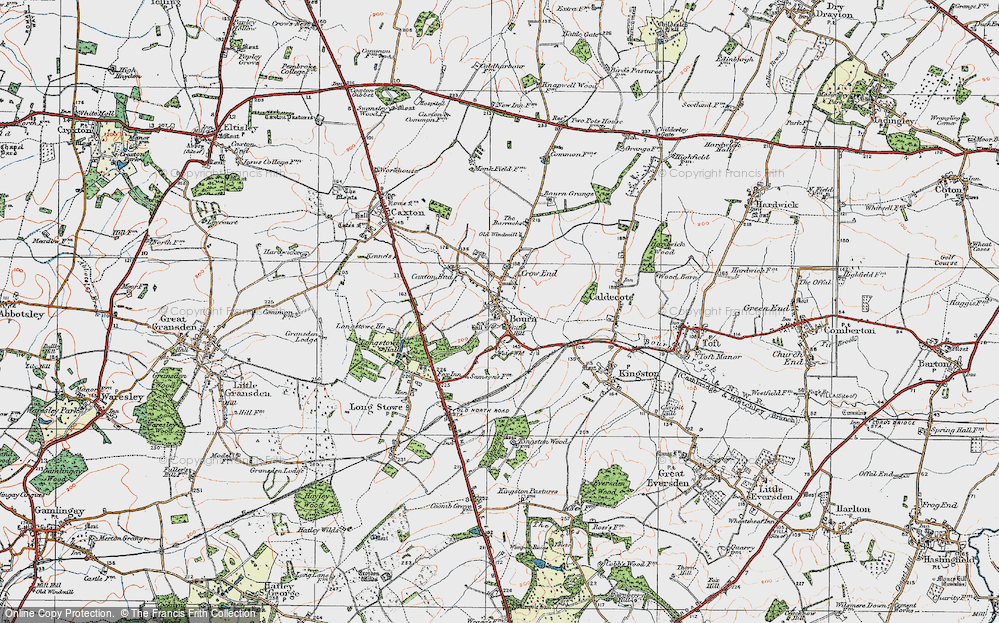 Old Map of Bourn, 1920 in 1920