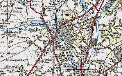 Old map of Bournbrook in 1921