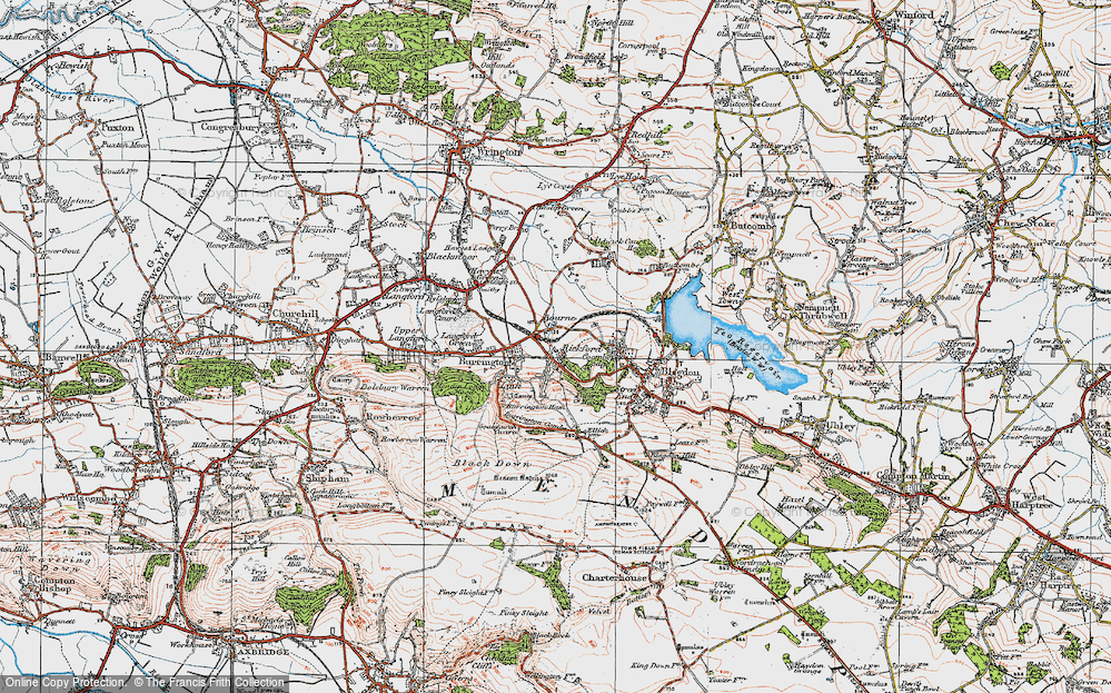 Old Map of Bourne, 1919 in 1919