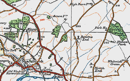 Old map of Bourne End in 1919