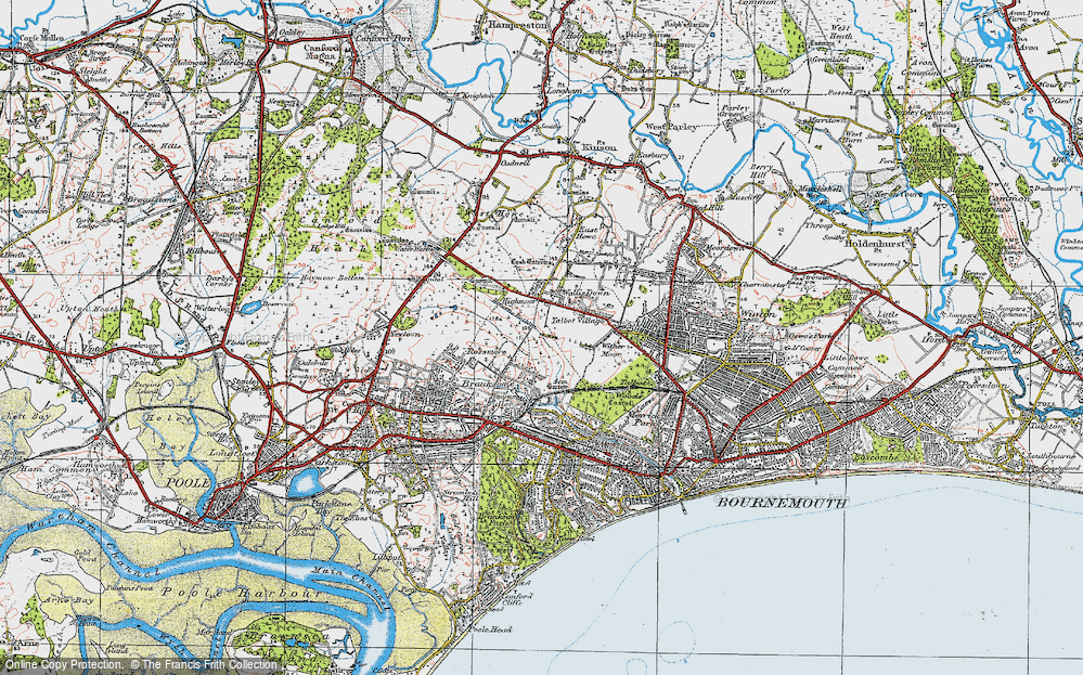 Old Map of Bourne Valley, 1919 in 1919