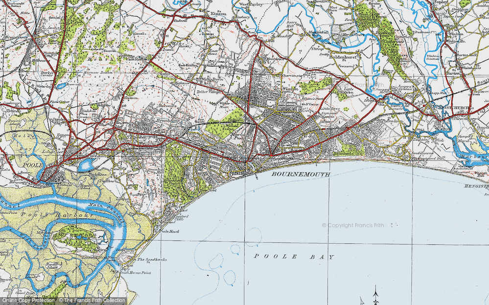 Old Map of Bournemouth, 1919 in 1919