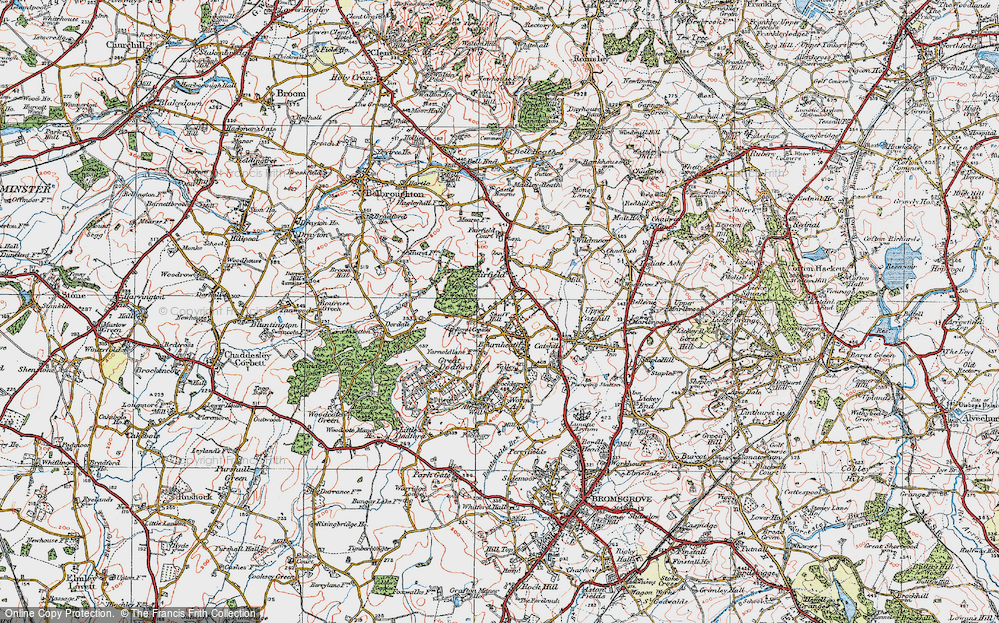 Old Map of Bournheath, 1921 in 1921