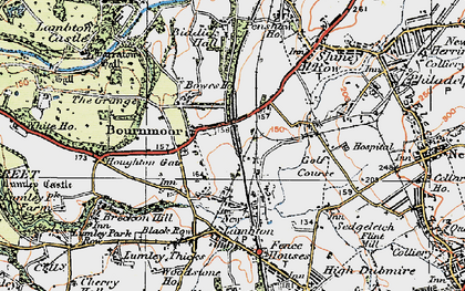 Old map of Bournmoor in 1925