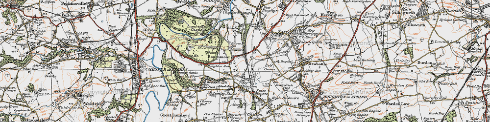 Old map of Bowes Ho in 1925