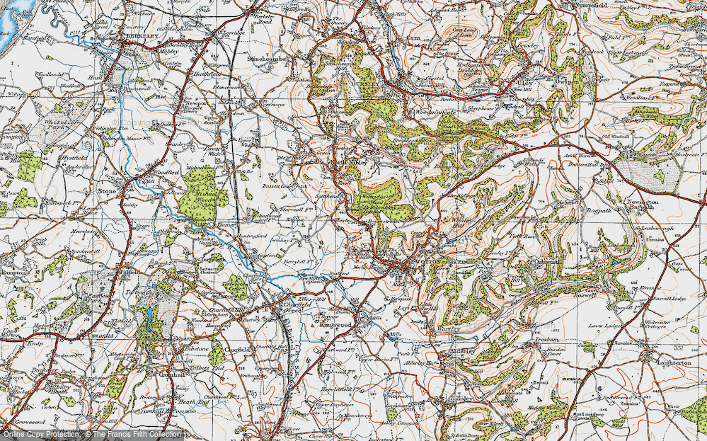 Old Map of Historic Map covering Brackenbury Ditches in 1919