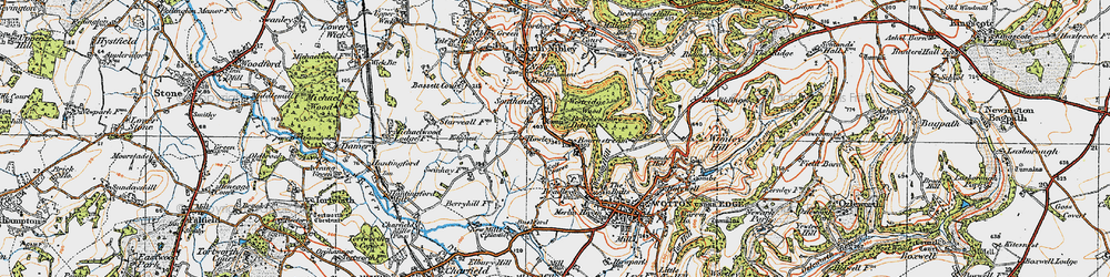 Old map of Bournstream in 1919