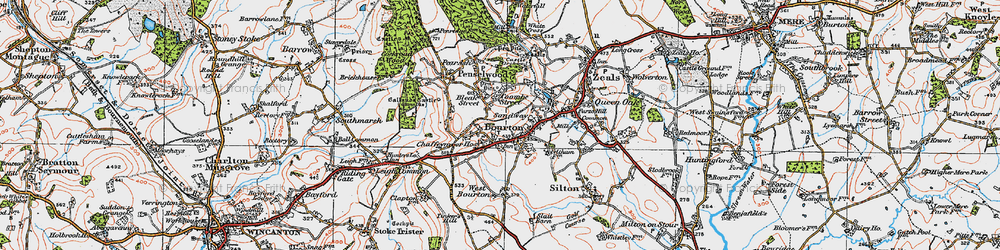 Old map of Bourton in 1919