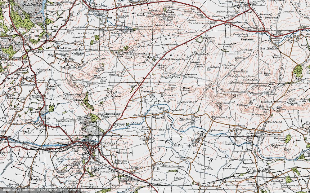 Old Map of Bourton, 1919 in 1919