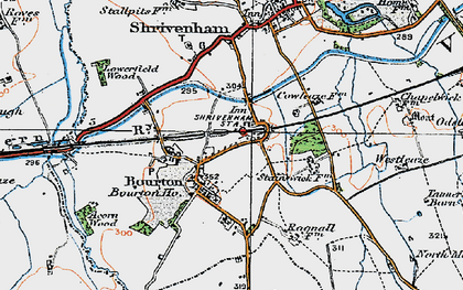 Old map of Bourton in 1919