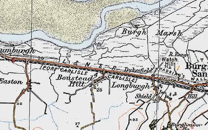 Old map of Burgh Marsh in 1925