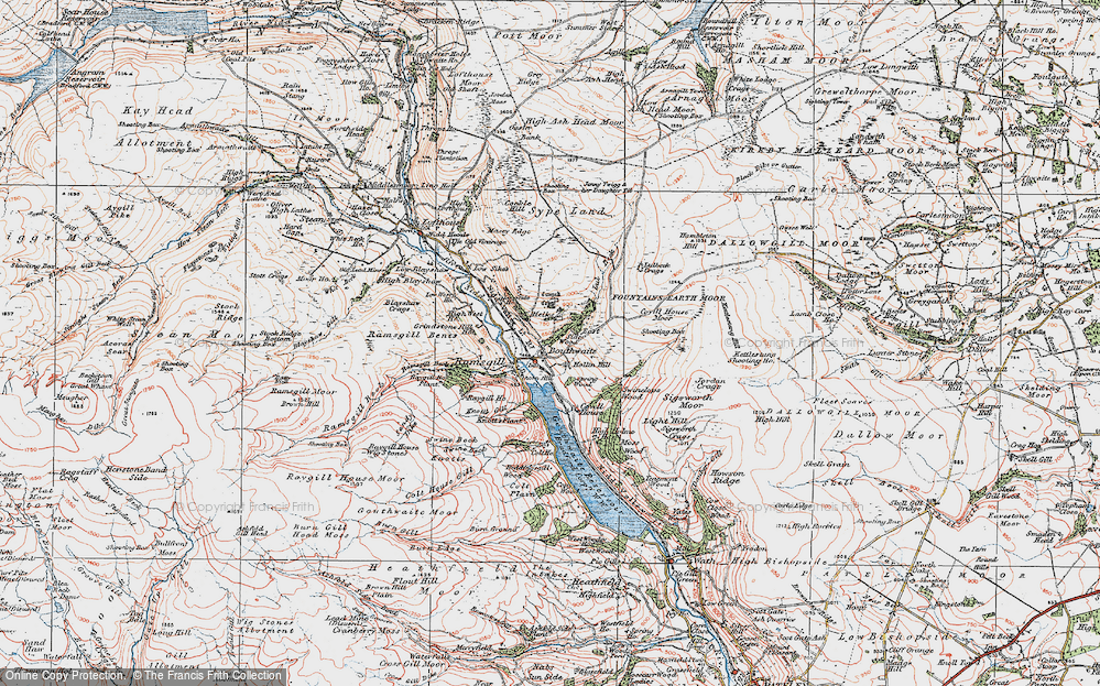 Old Map of Bouthwaite, 1925 in 1925