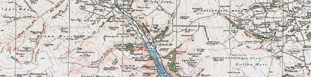 Old map of Bouthwaite in 1925