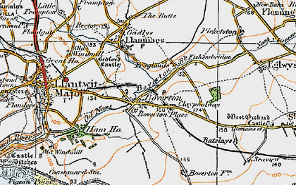 Old map of Boverton in 1922