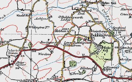 Old map of Bovinger in 1920