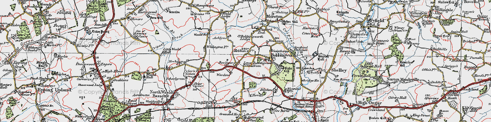 Old map of Bovinger in 1920