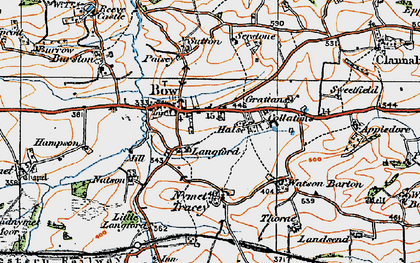 Old map of Bow in 1919