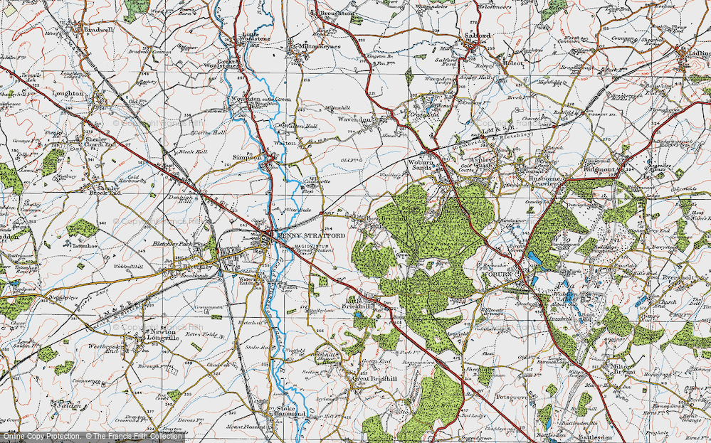 Old Map of Bow Brickhill, 1919 in 1919