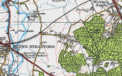 Old map of Bow Brickhill in 1919