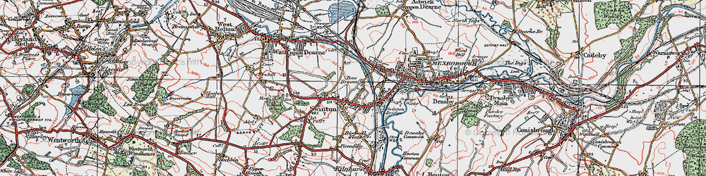 Old map of Bow Broom in 1924