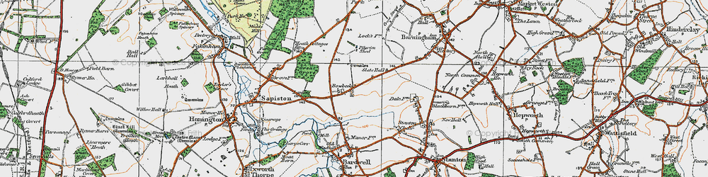 Old map of Bowbeck in 1920