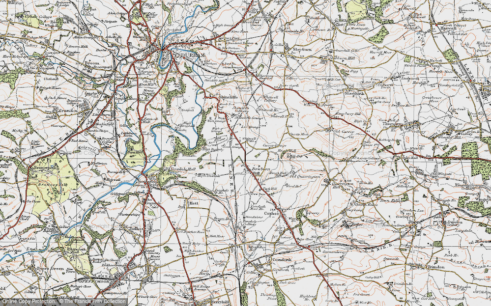 Old Map of Bowburn, 1925 in 1925