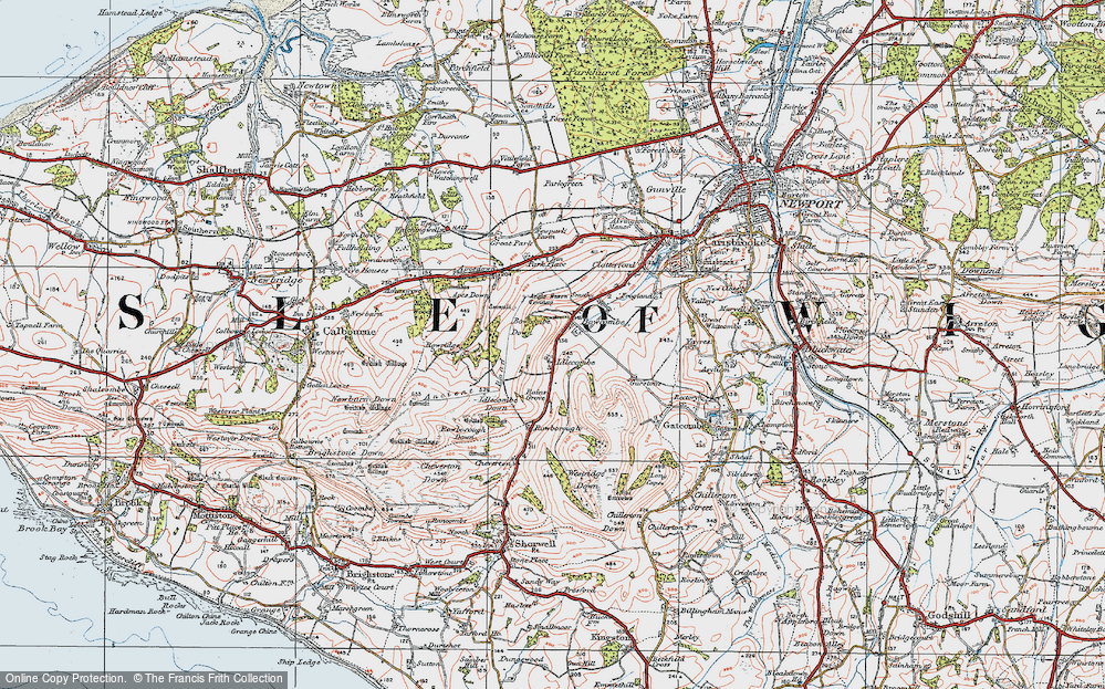 Old Map of Bowcombe, 1919 in 1919